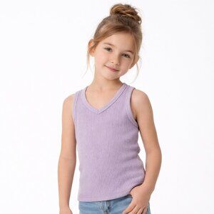 Girls Size 7/8 Abercrombie Kids Heather Gray Ribbed Henley Top